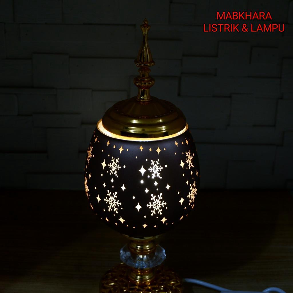 Prapen Listrik Lampu Mabkhara Electric Tempat Bakar Buhur Elektrik Incense Burner Wadah Bukhur Dupa Electrik Modern Tungku Aromaterapi Cantik Pendupaan Impor Antik