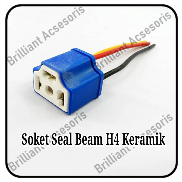 Soket Lampu Sealbeam H4 Plus Kabel Tembaga