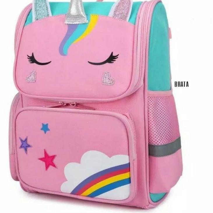 LANGSUNG ATC.. Tas Ransel Sekolah Anak Sd Unicorn Batman Anak Tk Sd Paud Kado Anak - Uni Pink Sd