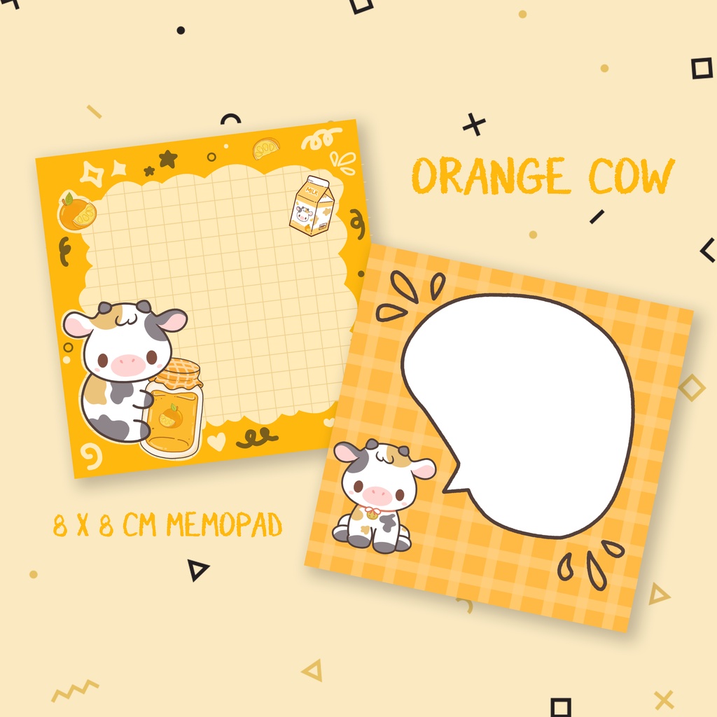 

ORANGE MOO! MEMO PAD/NOTEPAD - MYONES.ID