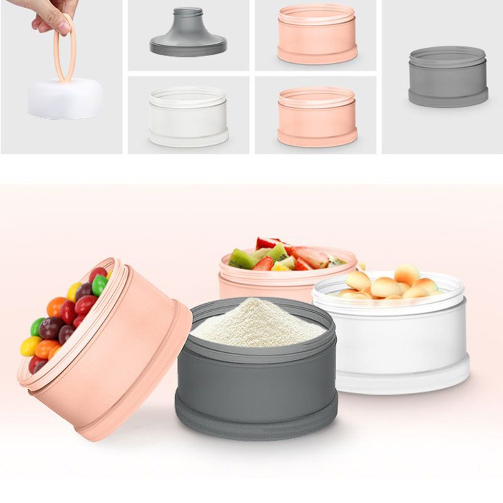 WONDERFUL 4 Layers Travel Storage Container Detachable Feeding Dispenser Milk Powder Box Portable Baby 4 Layers Large-capacity Snack/Multicolor