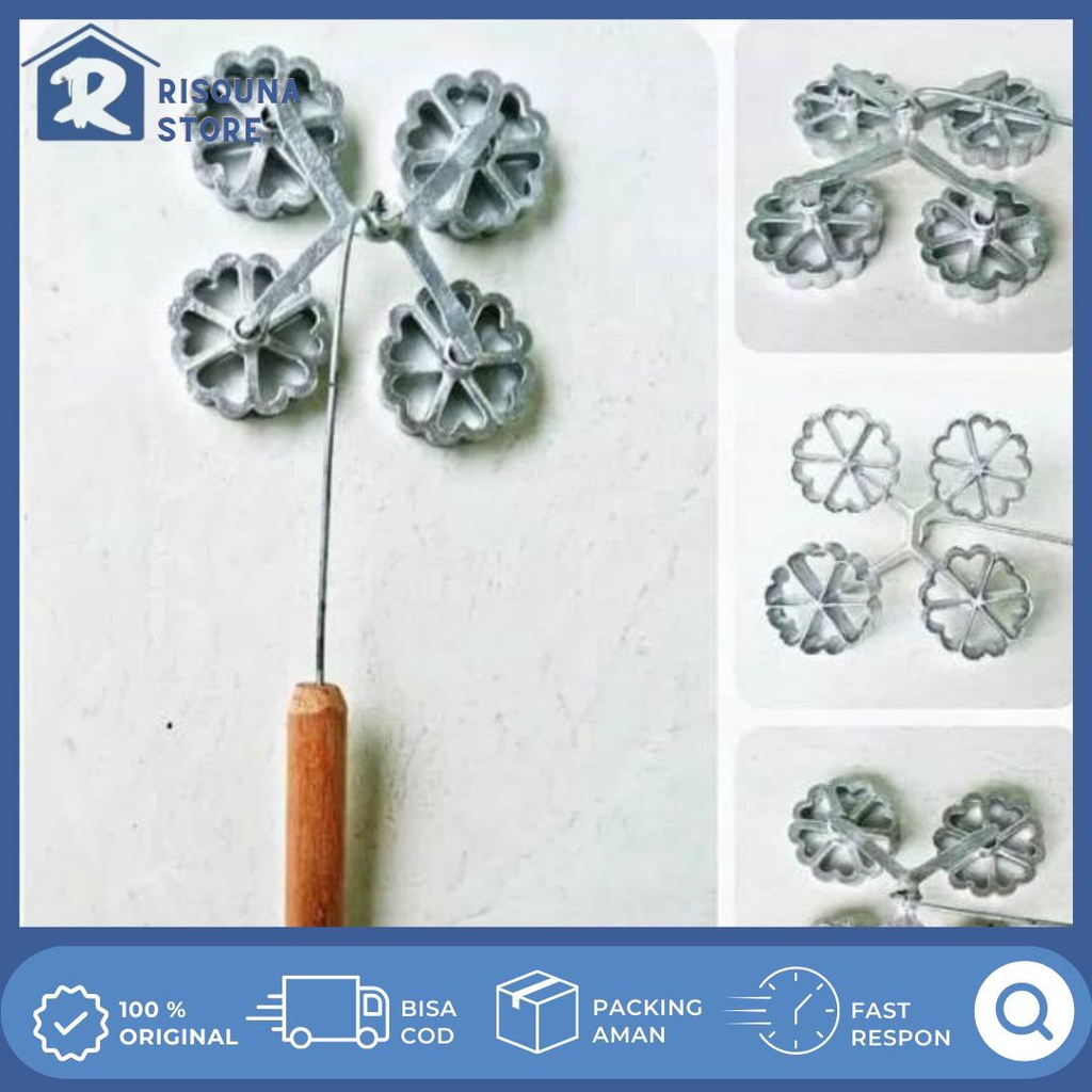 Termurah  Cetakan Kembang Goyang Gandeng 4 - Cetakan Kembang Goyang Gandeng 4 - Cetakan Kue Lamtari 