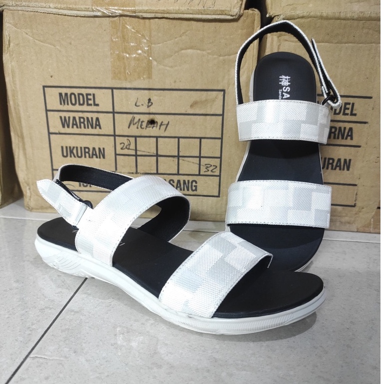 BTS - Sandal Tali Wanita Terbaru Sandal korea Style Sendal Perempuan Motif Kotak-Kotak 021-5