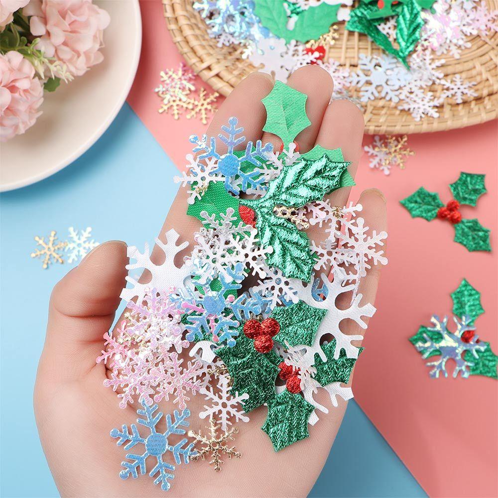 R-bunga100/200/300pcs Natal Confetti Glitter Aksesori Dekorasi Rumah Perlengkapan Pesta Ulang Tahun Xmas Snowflake