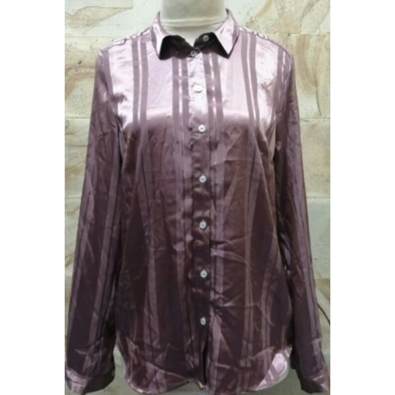 H&amp;M 4 jenis Kemeja Long Shirt Salur Glossy  Lalune Kantor Original Branded