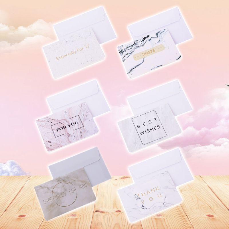 Zzz Fashion Marble Texture Card Bronzing Amplop Undangan Festival Kertas Ucapan