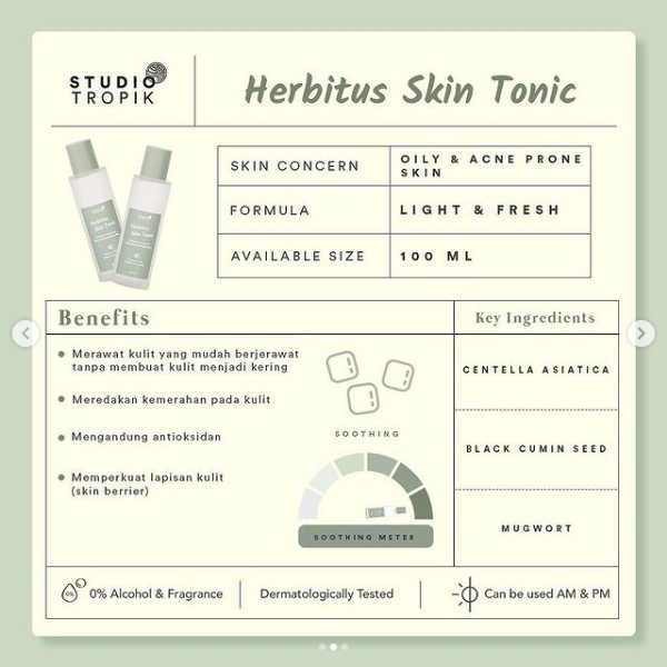 ★ BB ★  Studio Tropik Skin Tonic - Herbitus | Studio Tropik Skin Tonic - Probiome 100ml