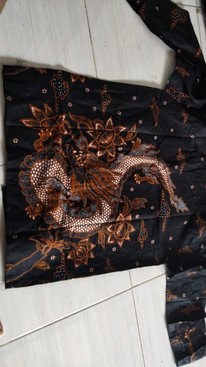 Kemeja Batik Pria Lengan Panjang Motif Naga Terlaris Best Seller