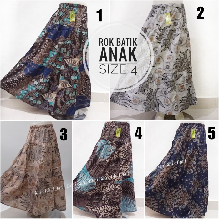 Rok panjang batik anak-anak bawahan kebaya size 4 u usia 8 n 9 tahun