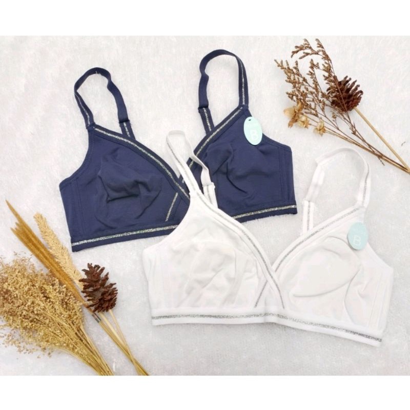 (1 PACK ISI 2) Bra Tanpa Kawat Branded Premium Damart Bra Non Wire by Triumph