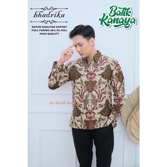 BHADRIKA Baju Batik pria Berlapis Furing Bahan Katun Berkualitas Ekspor