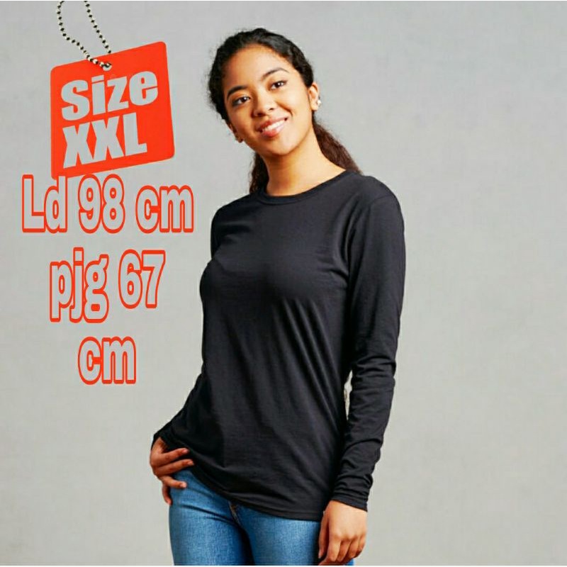 kaos wanita lengan panjang/MANSET WANITA size XXL bahan kaos spandex