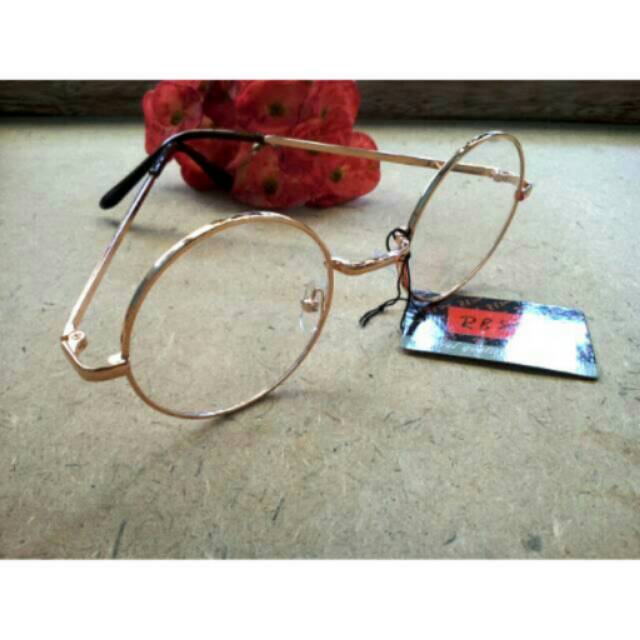 Kacamata bulat rose gold vintageI