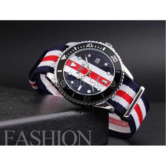 ELEGAN jam tangan pria Original fashion Skmei 9133 5 line Red White Blue