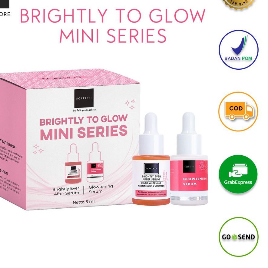 ♖ READY Scarlett Whitening Brightly & Acne to Glow Mini Series | paket mini travel size serum scarle