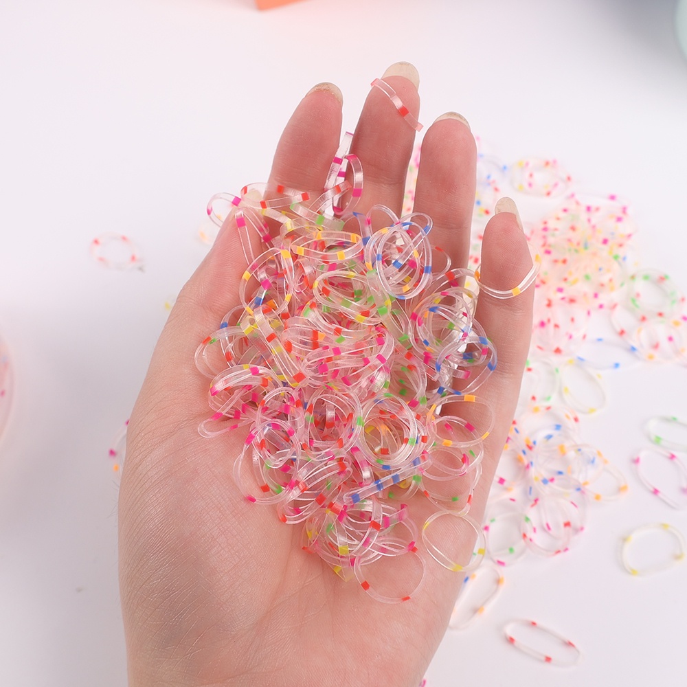 700Pcs/Box Kids Disposable Dot Cute Mini Elastic Rubber Bands / Girl Ponytail Hair Tie