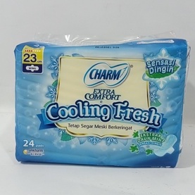 CHARM COOLING fresh 23CM WING isi 24 &amp; NON WING 24+2 pads Pembalut wanita (no.44)