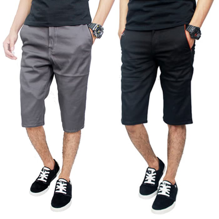 Celana Pendek Hitam Abu Chino Zara Man / celana chinos | Cargo Slimfit