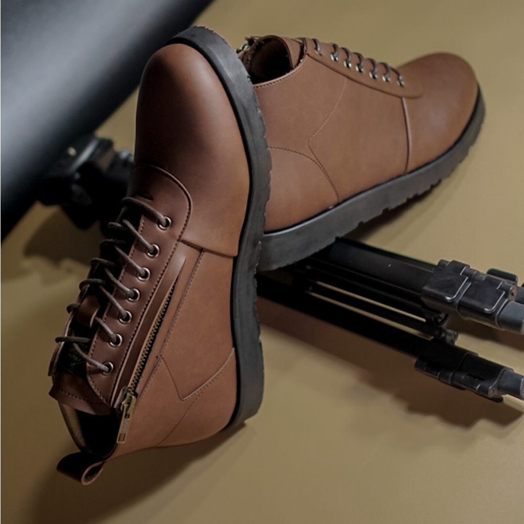 Stevy Brown | Sepatu Boots Asli Boot Klasik Pria/Cowok Lokal Footwear | FORIND x Barnum