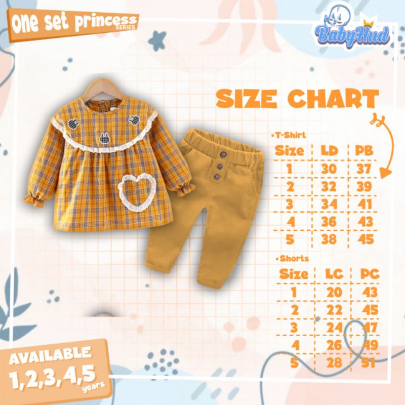 ‼️ READY ‼️ 1 - 5 T Ready BabyHud One Set Princess setelan baju anak baju bayi setelan bayi