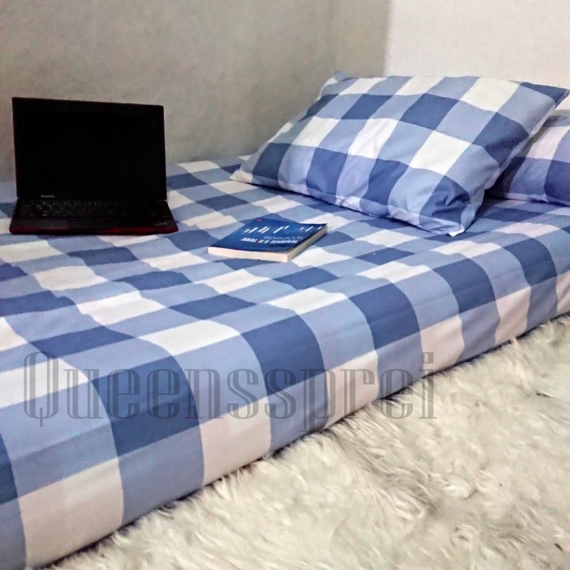 Sprei karet 140x200x20 sprei kotak emily aesthetic korea series murah dan lembut