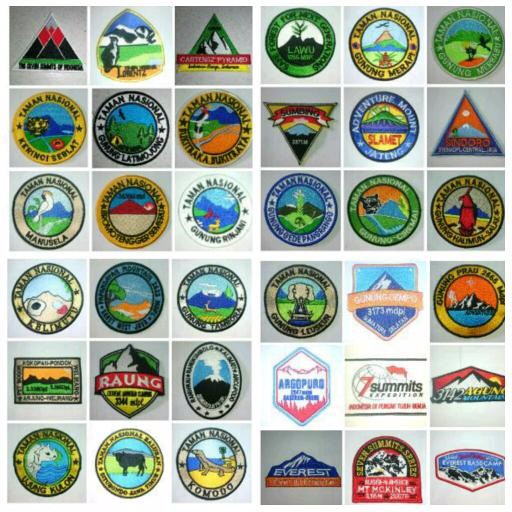 Bordiran Gunung. emblem gunung. bordiran taman nasional. bedge/emblem taman nasional D-28