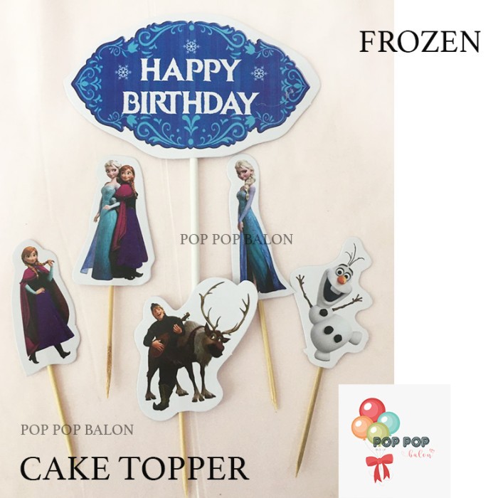 Cake Topper FROZEN Set / Hiasan Kue Ultah / Topper Karakter HBD