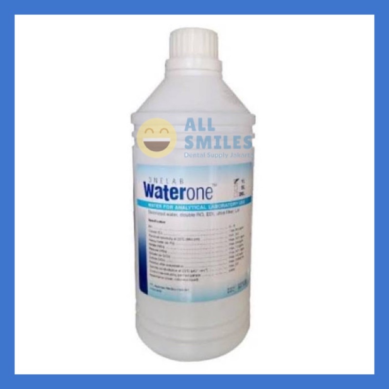 Waterone water one aquadest aquabidest akuadest aquades air steril aqua sterile 1 liter
