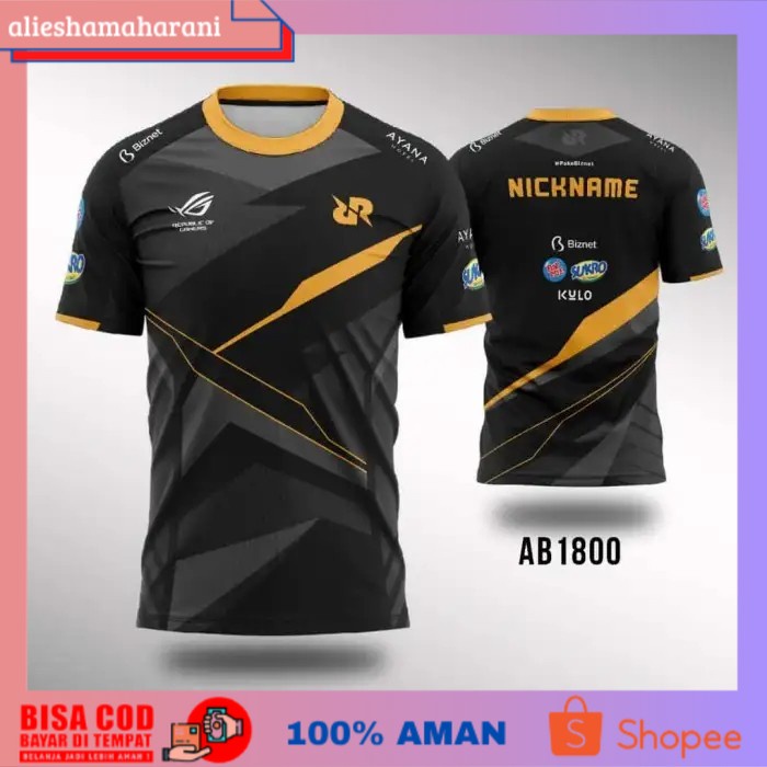 (COD MURAH) Kaos Jersey RRQ ESPORTS 2021 tim AXXEL baju gaming mobile legend - XS