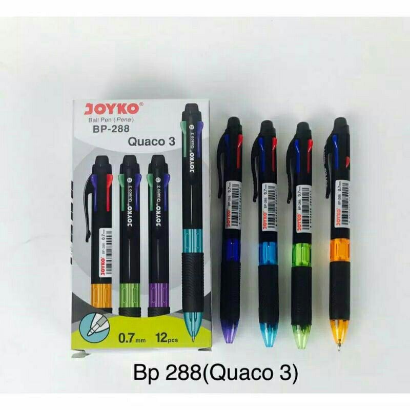 

Ballpen BP-288 Quaco 3 0.7 mm 4 Warna Joyko