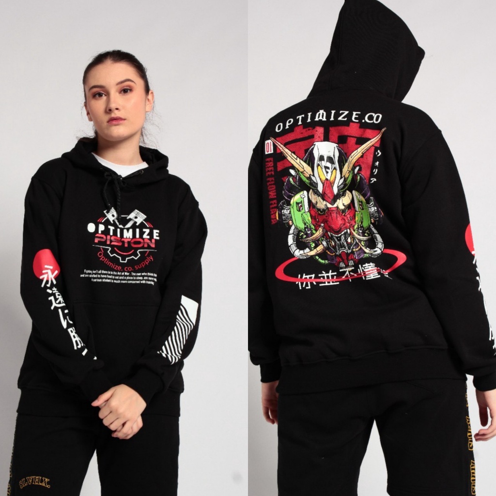 JAKET SWEATER HODIE SUNMORIDE SWEATER HITAM BIKERS