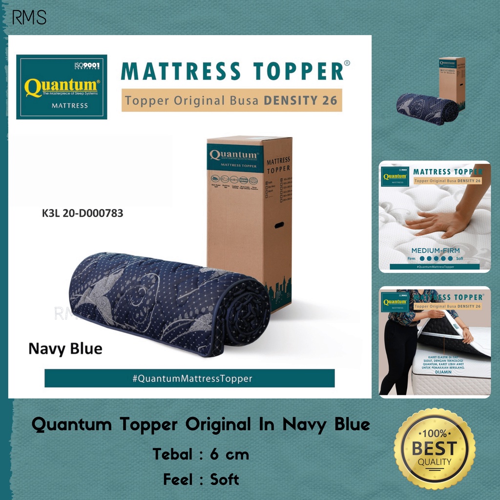 Quantum Topper Original Navy Blue / Topper Matras / Kasur / Matras