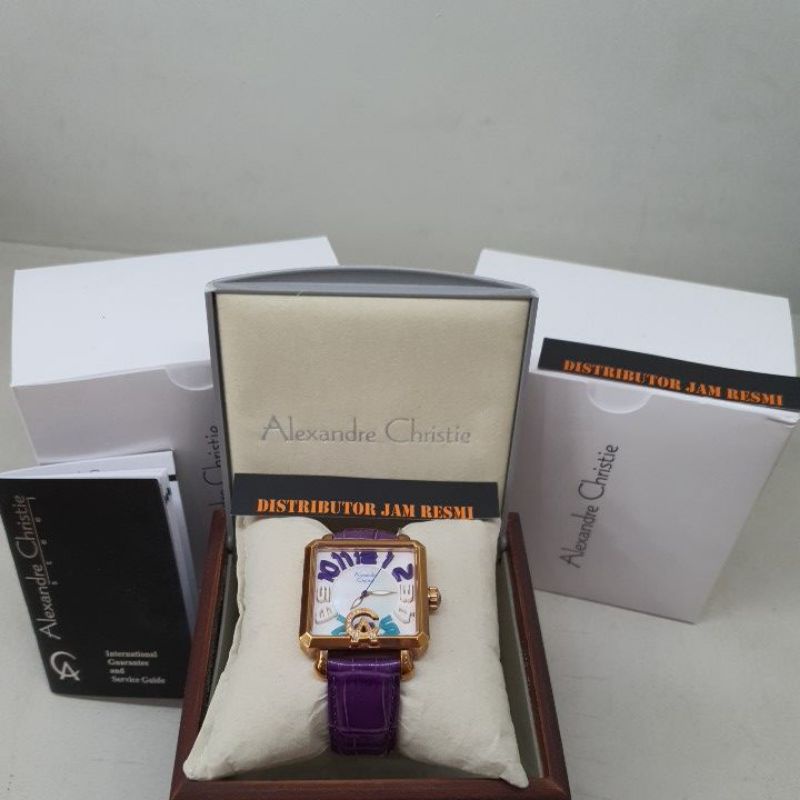 Jam Tangan Wanita Alexandre Christie AC2392LH AC 2392 LH AC2392 LH AC 2392LH Rose Gold Leather
