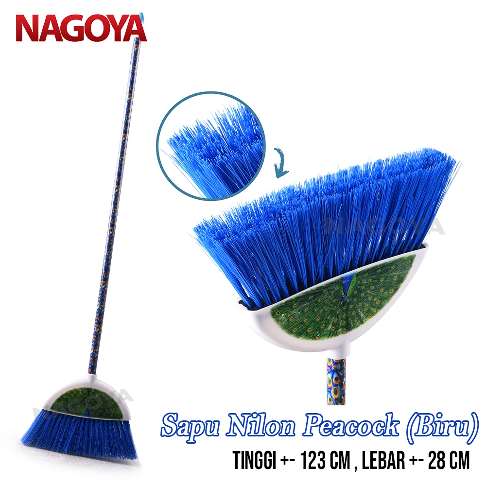 Ktmstore Sapu Nilon Peacock Sapu Plastik Sapu Lantai Broom biru Nagoya 820