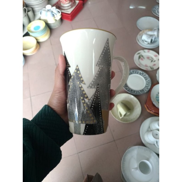 CHRISTMAS MUG JUMBO GELAS KERAMIK SANGO MOTIF TEMA NATAL DEKOR KOLEKSI CANTIK POHON NATAL
