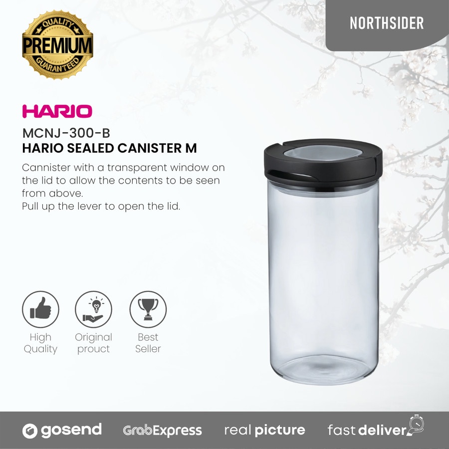 HARIO Sealed canister L - MCNJ-300-B | Storage Kopi dan snack