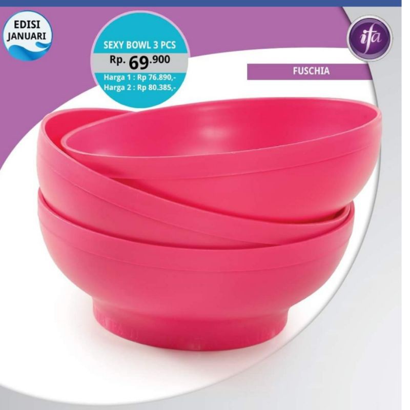 Mangkok IFA Cookware Sexy Bowl 3 Pcs / Mangkok Plastik