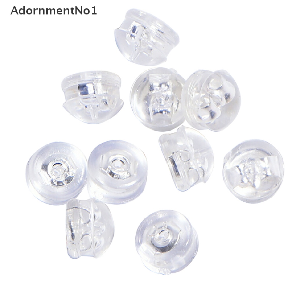 (AdornmentNo1) 10pcs / Set Stopper Belakang Anting Tusuk Bentuk Kacang Transparan Untuk Perhiasan