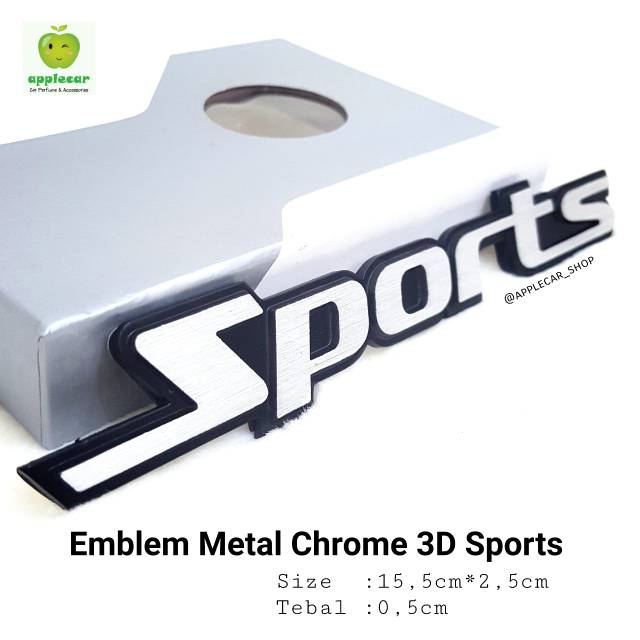 Emblem Stiker Tempelan Metal 3D SPORT