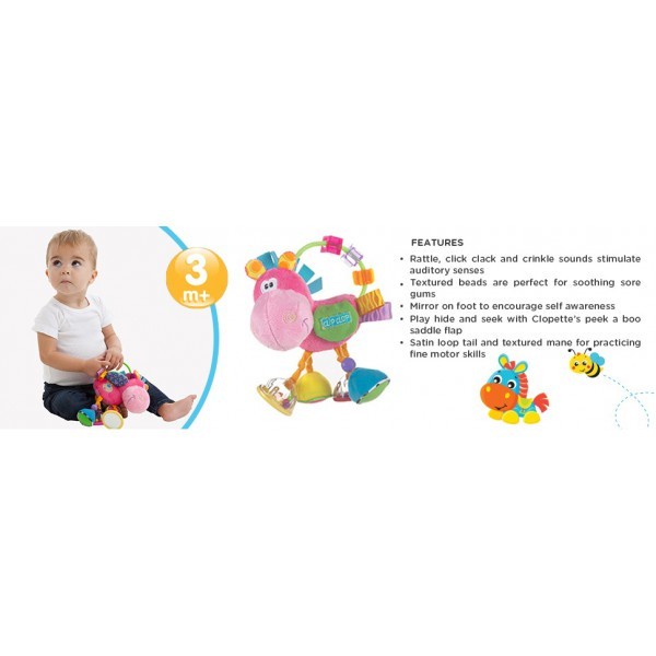 PLAYGRO CLOPETTE ACTIVITY RATTLE PINK