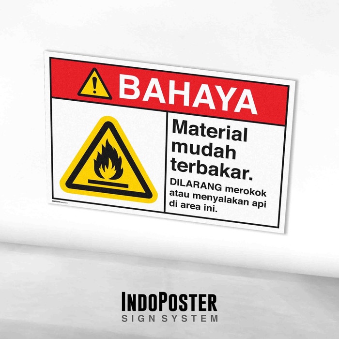 

Stiker Label Safety Sign Rambu K3 ANSI Material Mudah Terbakar (S)