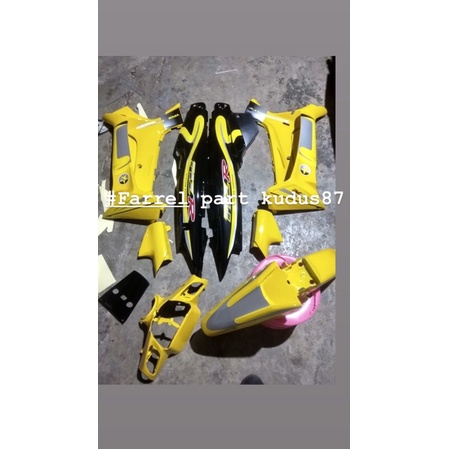 cover body halus depan belakang fizr f1zr caltex hitam kuning silver full set halus