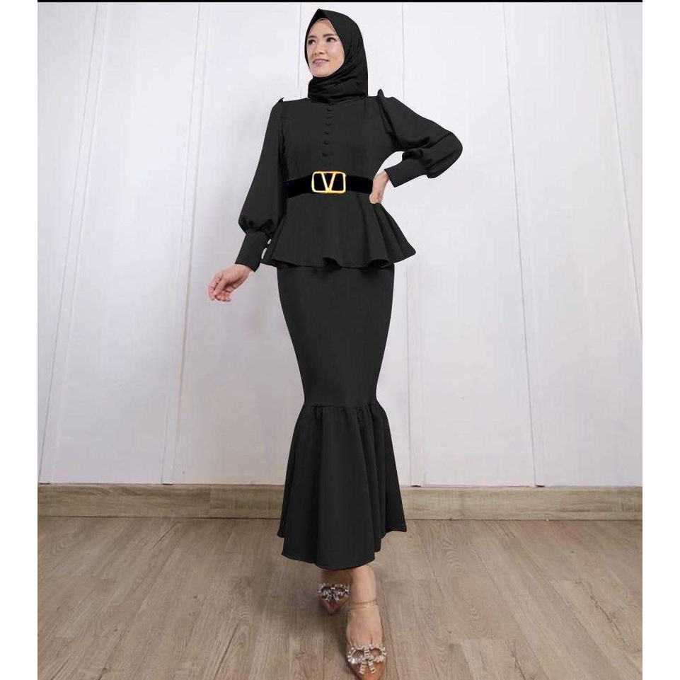 VERLITA SET ROK DUYUNG BAHAN SCUBA PREMIUM IMPORT FREE BELT LD 110 BISA COD SETELAN BAJU DAN ROK WAN