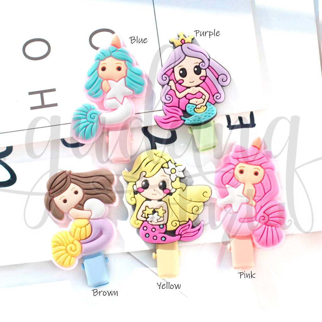 Jepit Rambut Anak Mini Mermaid Princess ISI 2 Lucu Unik GH 201247