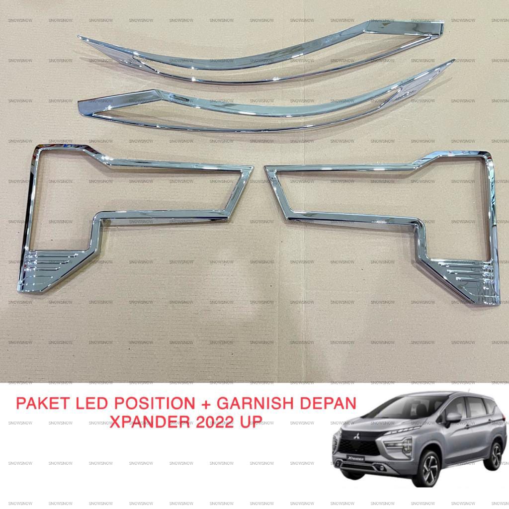 Paket Garnish Alis Led Position Lampu Depan Xpander 2022 2023 2024 2025 UP Hitam Chrome