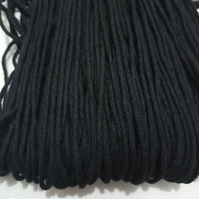 Tali Kurt Macrame Cotton  Hitam 2 Mm
