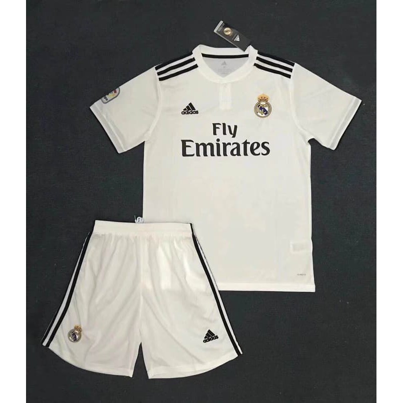 DEWASA Jersey Baju Kaos + CELANA Madrid Home 18/19 Grade Ori Futsal