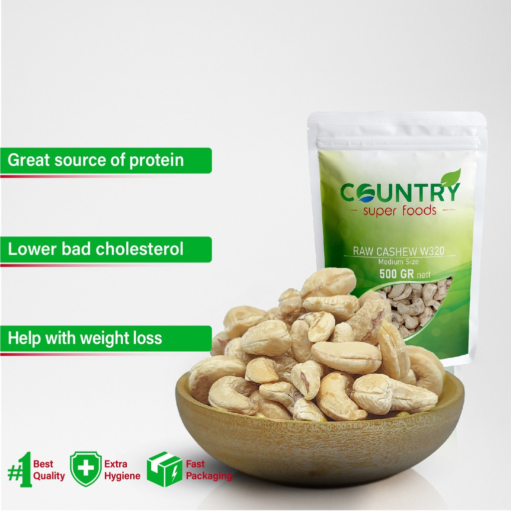 

Raw Cashews W320 Medium Size | Kacang Mede Mentah Uk. Sedang [ 500gr ]