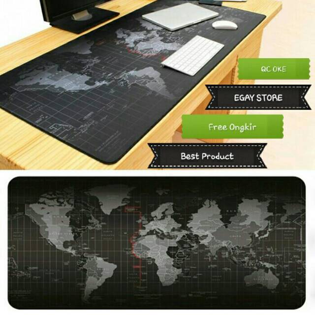 Taplak Meja Tatakan Mouse Pad Gaming Raksasa Matras Motif Peta Dunia Terbaru