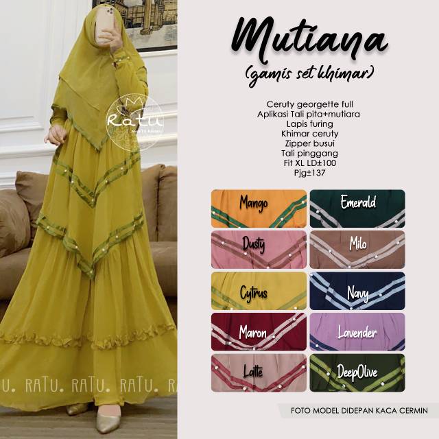Mutiana gamis+khimar ori ratu